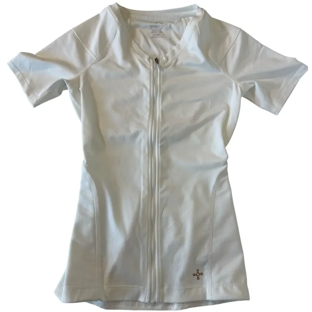 Tommie Copper Full Back Support Compression Shirt Women's S Zip Posture Top